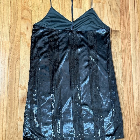 FARROW Elegant velvet sparkly striped Mini Dress - Picture 2 of 7